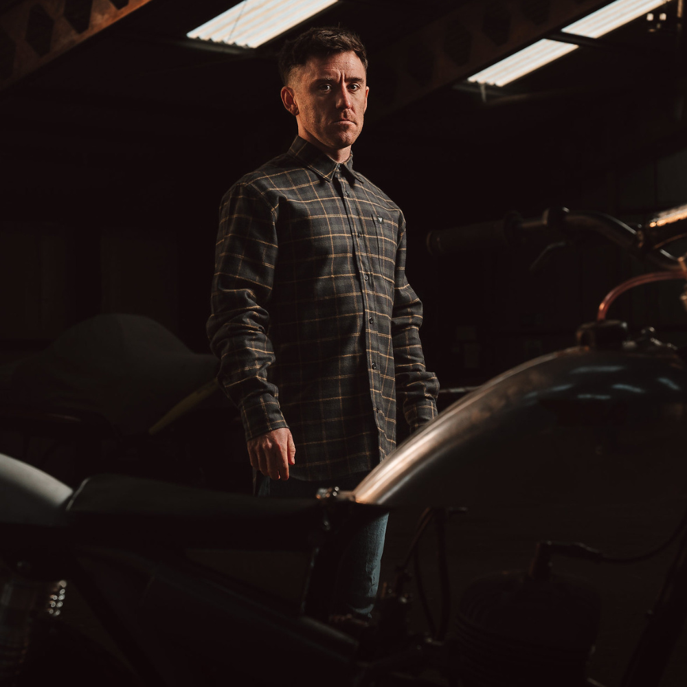 Slate Grey/Yellow Flannel Shirt