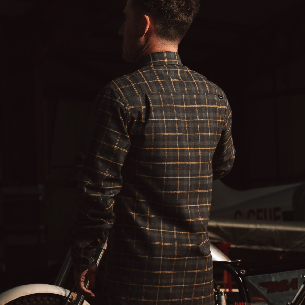 Slate Grey/Yellow Flannel Shirt