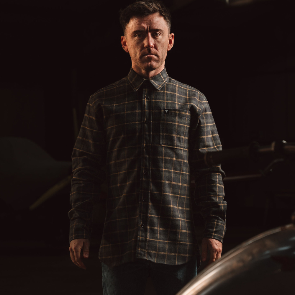 Slate Grey/Yellow Flannel Shirt