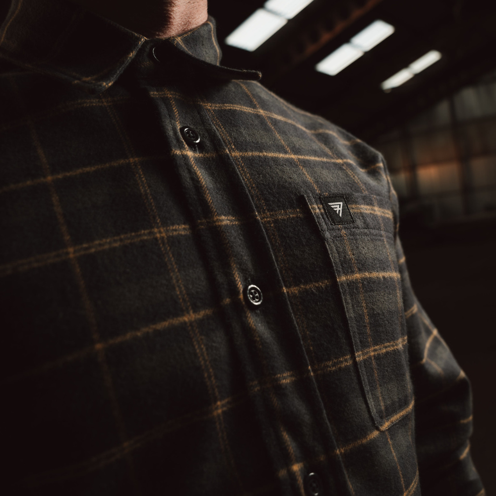 Slate Grey/Yellow Flannel Shirt