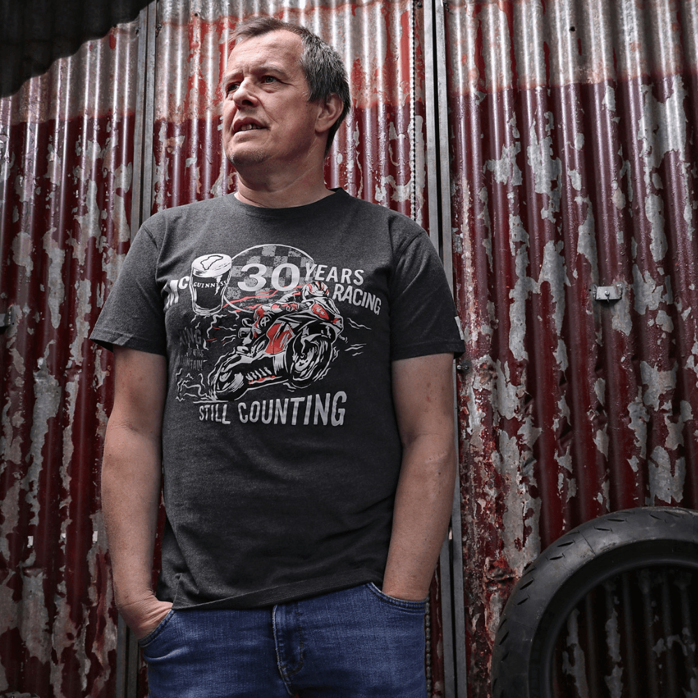 Red Torpedo John McGuinness 30yrs (Mens) Anthracite T-Shirt - Red Torpedo