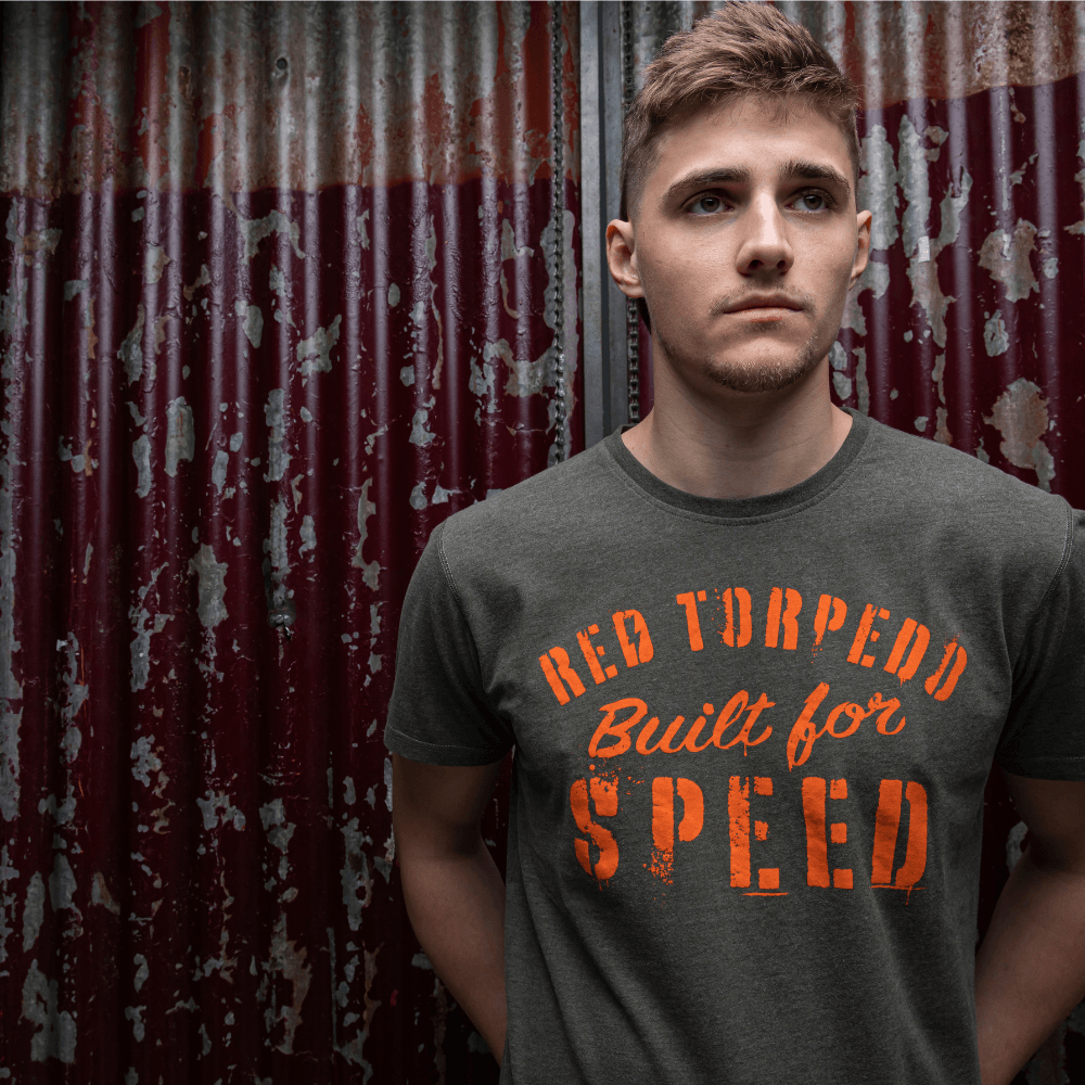 Red Torpedo BFS-Stencil (Mens) T-Shirt - Red Torpedo