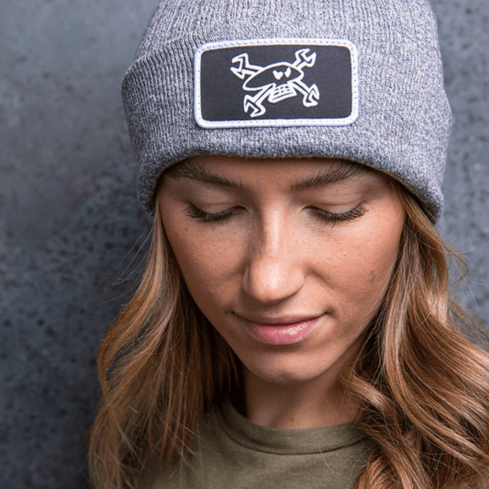 Red Torpedo Spannerskull Grey Beanie - Red Torpedo