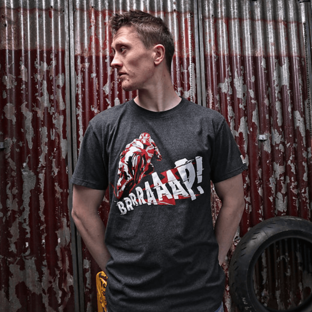 Red Torpedo Braap (Mens) Anthracite T-Shirt - Red Torpedo