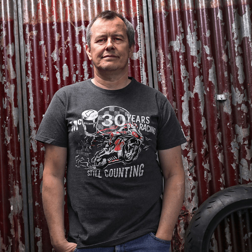 Red Torpedo John McGuinness 30yrs (Mens) Anthracite T-Shirt - Red Torpedo