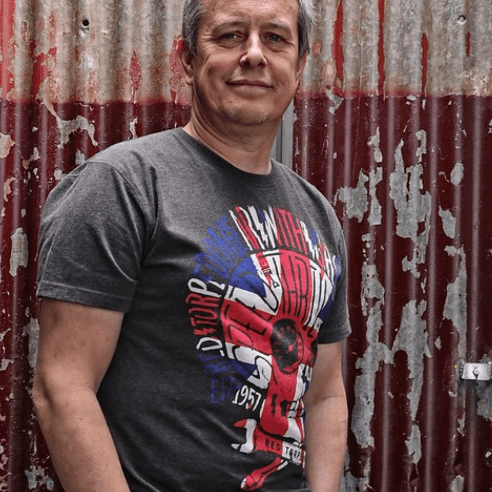 Red Torpedo Brit Punk (Mens) Anthracite T-Shirt - Red Torpedo