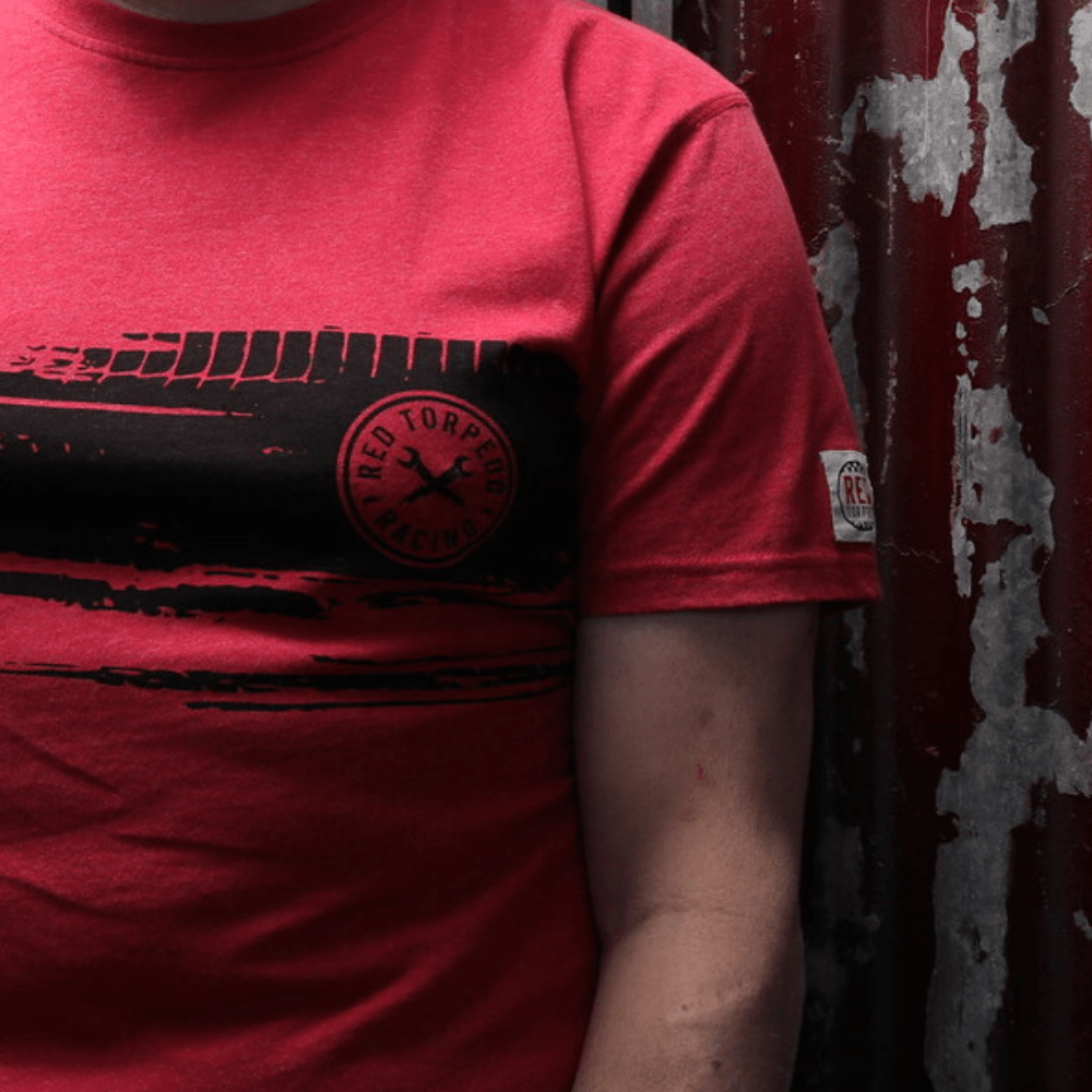 Red Torpedo Burnout (Mens) Red T-Shirt - Red Torpedo