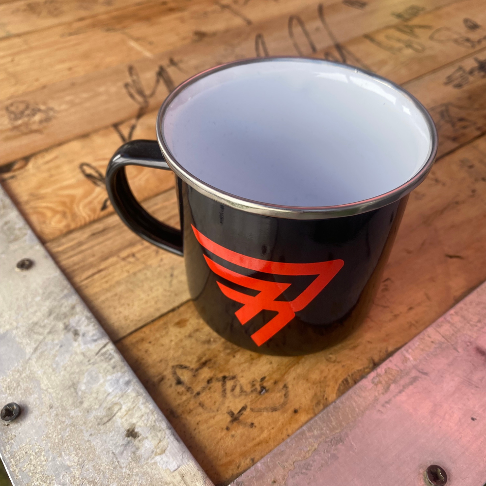 RT Logo Black Enamel Mug - Red Torpedo