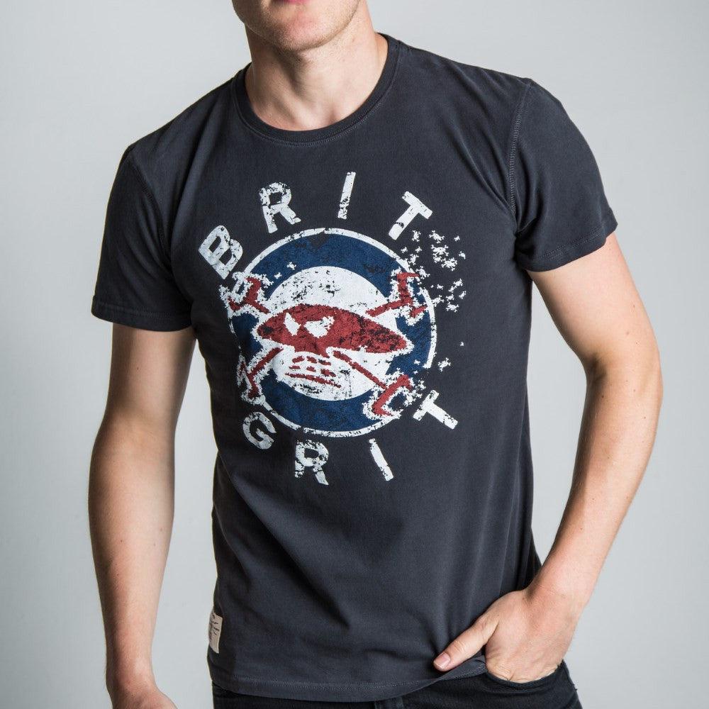Guy Martin Brit Grit Bandit Black (Mens) T-shirt - Red Torpedo