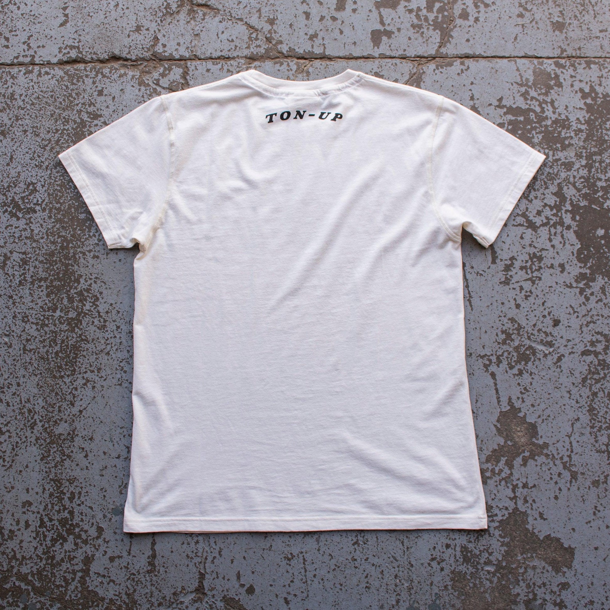 TUC Cafe Racer (Mens) T-Shirt Vintage White - Red Torpedo