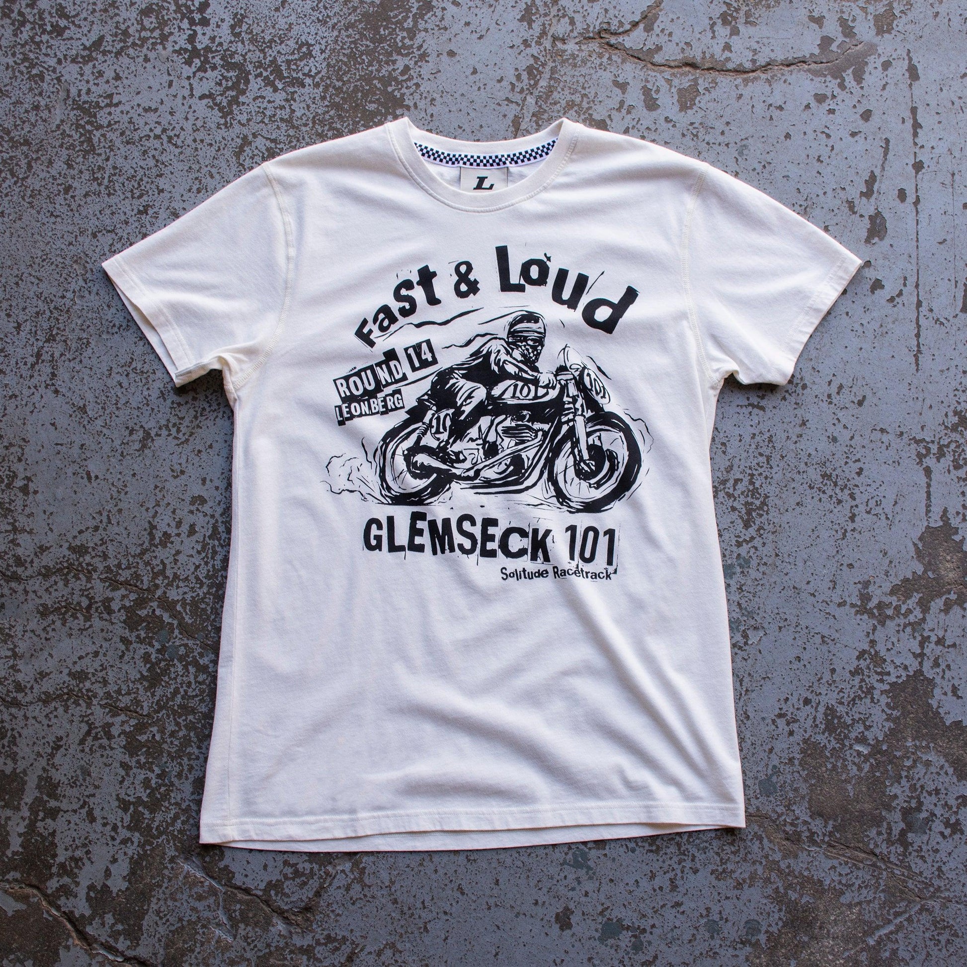 TUC Glemseck Fast & Loud (Mens) T-Shirt Vintage White - Red Torpedo