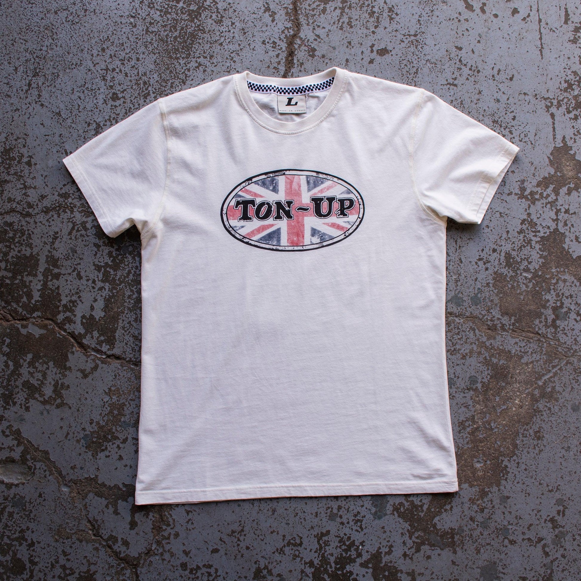 TUC Grease Plate Blighty (Mens) T-Shirt Vintage White - Red Torpedo