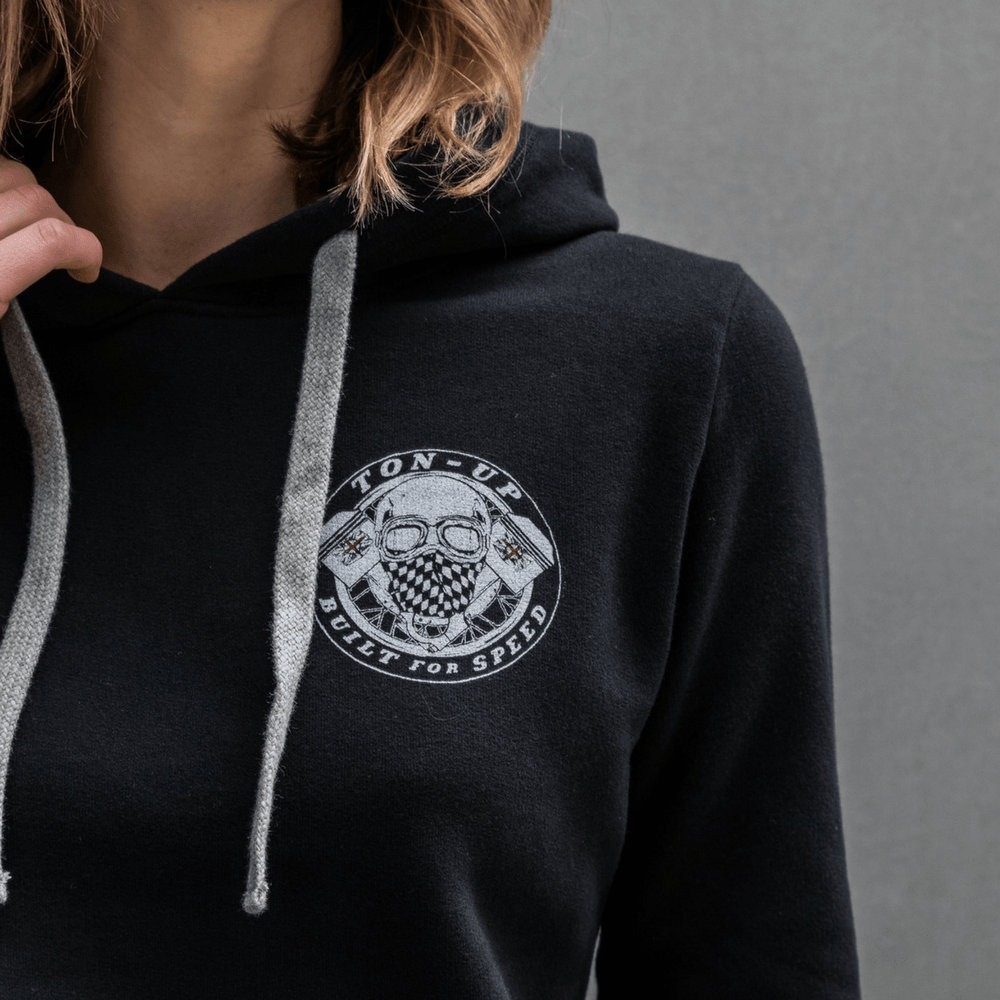 Ton Up Clothing Burnin Rubber (Ladies) Hoodie - Red Torpedo