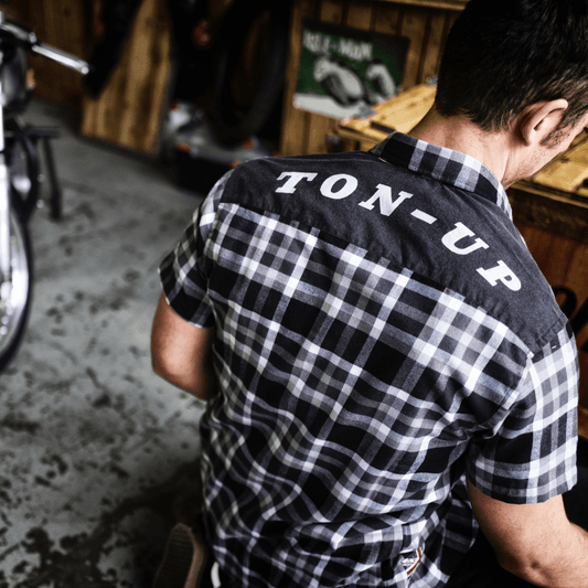 Ton Up Clothing Mens Short Sleeve Black/White Check Shirt - Ton Up Clothing