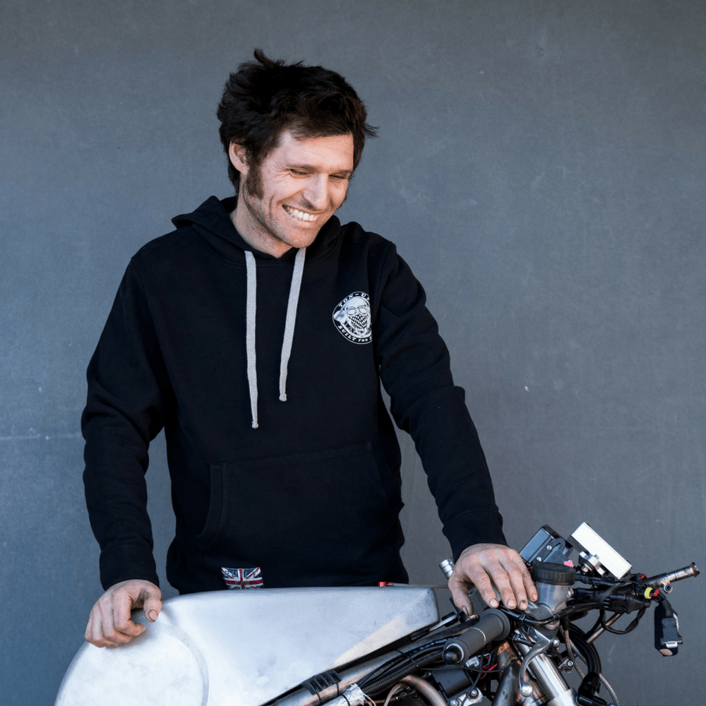 Ton Up Clothing Burnin Rubber (Mens) Hoodie - Red Torpedo