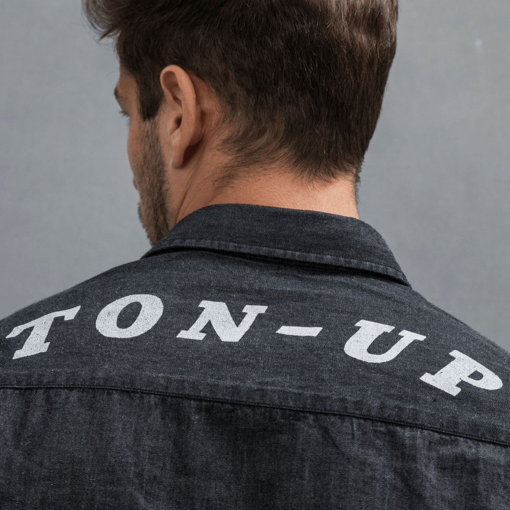 Ton Up Clothing (Mens) L/S Shirt Black Denim - Red Torpedo