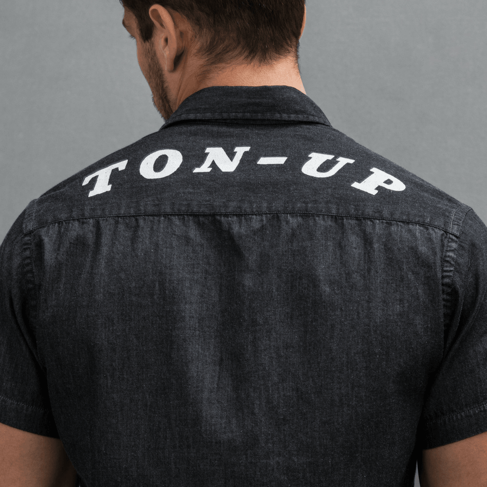 Ton Up Clothing (Mens) S/S Shirt Black Denim - Red Torpedo