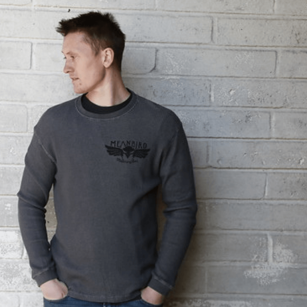 MBM RIP (Mens) Grey Waffle T-Shirt - Red Torpedo