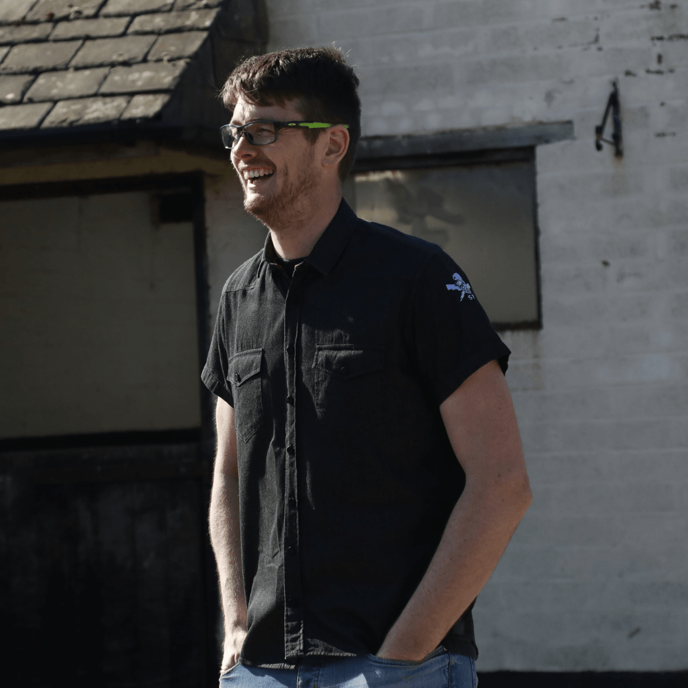 Red Torpedo Speed Punk Black Denim (Mens) S/S Shirt - Red Torpedo