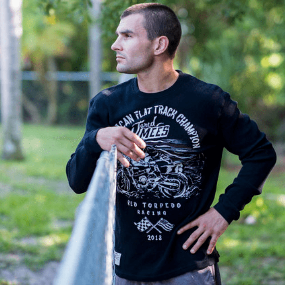 Jared Mees 'Champion' (Mens) Black Waffle Top - Red Torpedo