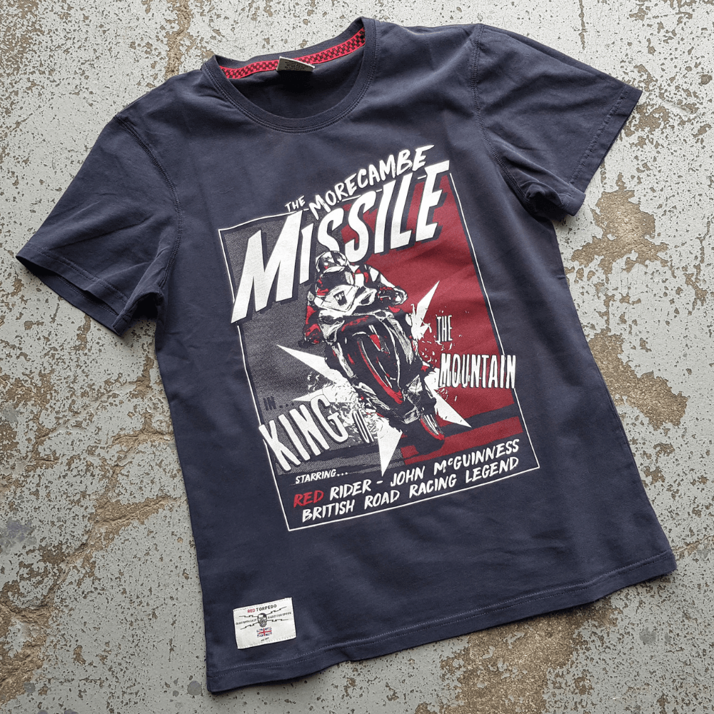 Red Torpedo John McGuinness 'McMissile' (Mens) Black T-Shirt - Red Torpedo