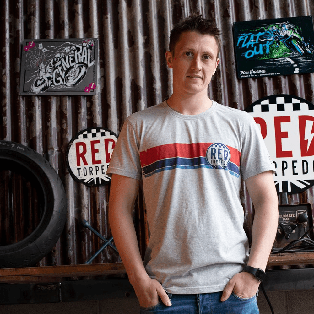 Red Torpedo Heritage 87 (Mens) Grey Marl T-Shirt - Red Torpedo