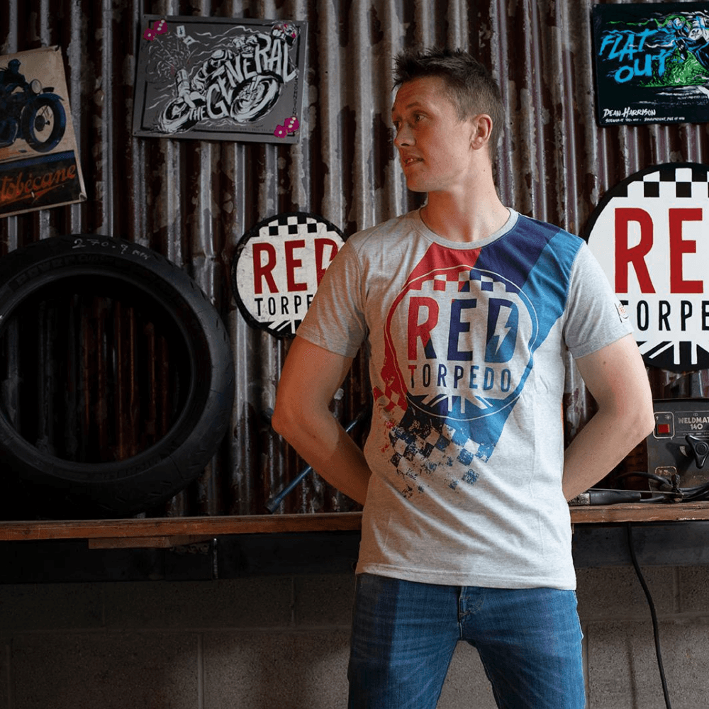 Red Torpedo Heritage 89 (Mens) Grey Marl T-Shirt - Red Torpedo