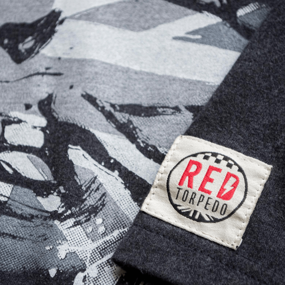 Red Torpedo Guy Martin Rough n Ready Blighty Edn (Mens) Anthracite T-Shirt - Red Torpedo