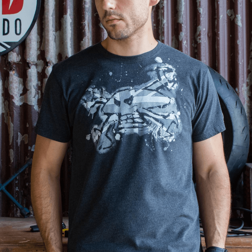 Red Torpedo Guy Martin Rough n Ready Blighty Edn (Mens) Anthracite T-Shirt - Red Torpedo