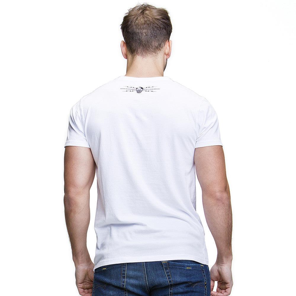 Live to Ride (Mens) White T-Shirt - Red Torpedo