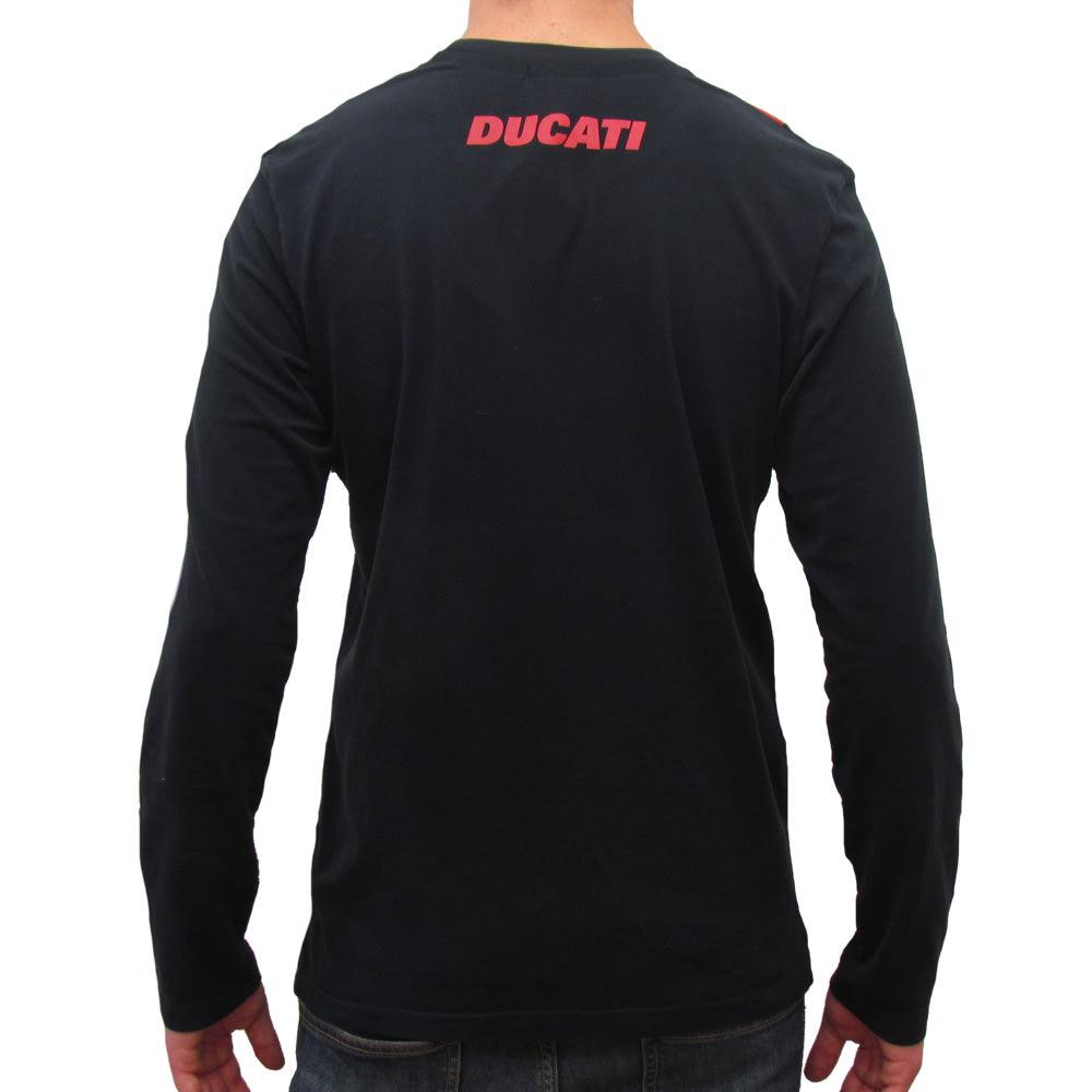 Ducati 848 (Mens) Black LS T-Shirt - Red Torpedo