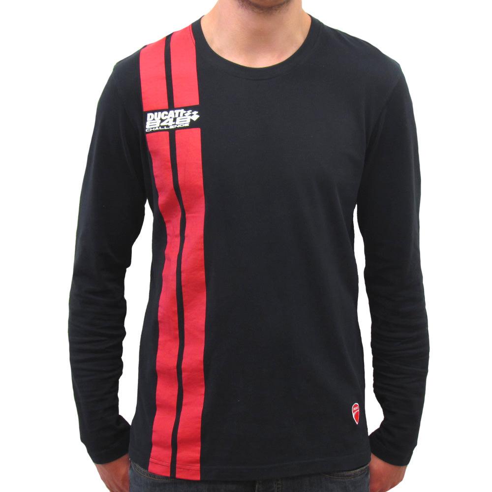 Ducati 848 (Mens) Black LS T-Shirt - Red Torpedo