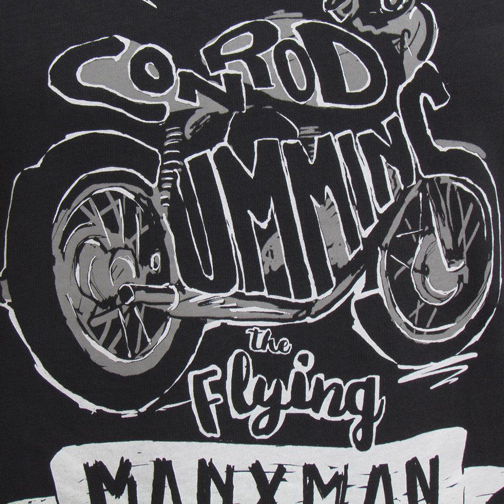 Flying Manxman (Mens) Black T-shirt - Red Torpedo