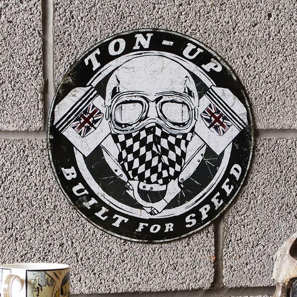 Ton Up Clothing Garage Plate - Red Torpedo